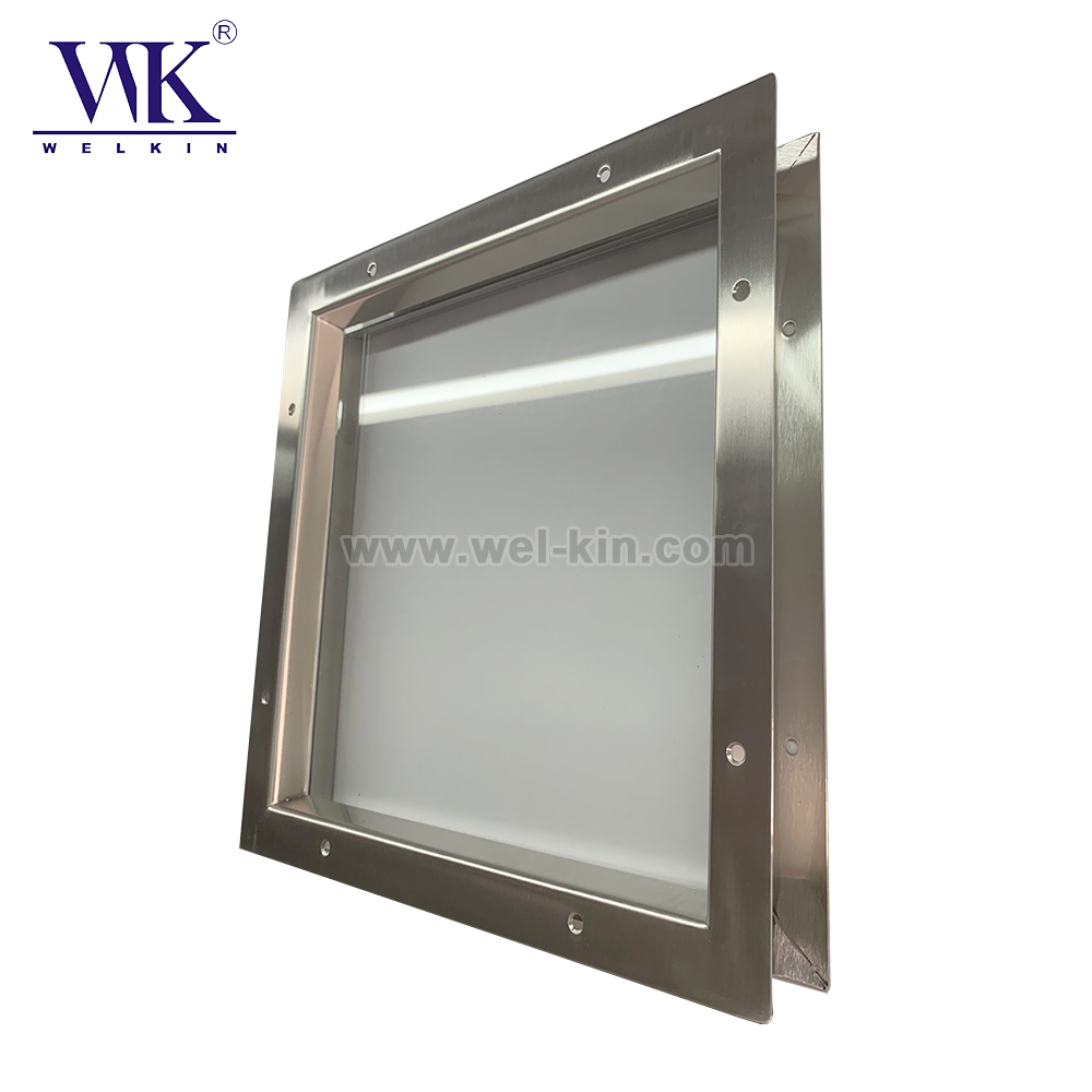 Stainless Steel Architectural Portholes & Porthole Windows Square Frosted Glass on Both Sides, for Doors And Walls